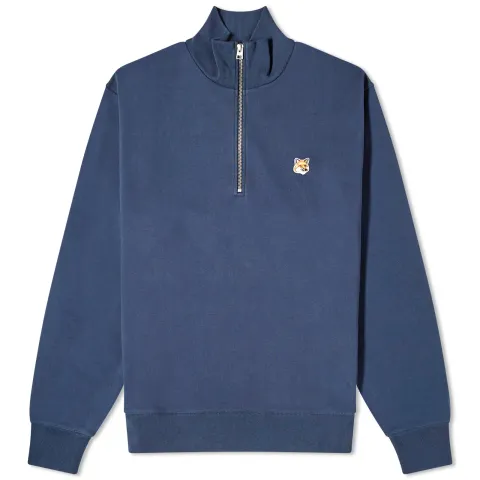 Maison Kitsuné Fox Head Patch Half Zip Sweat