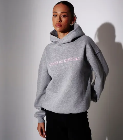 South Beach Women's Grey Made In Heaven Graphic Hoodie