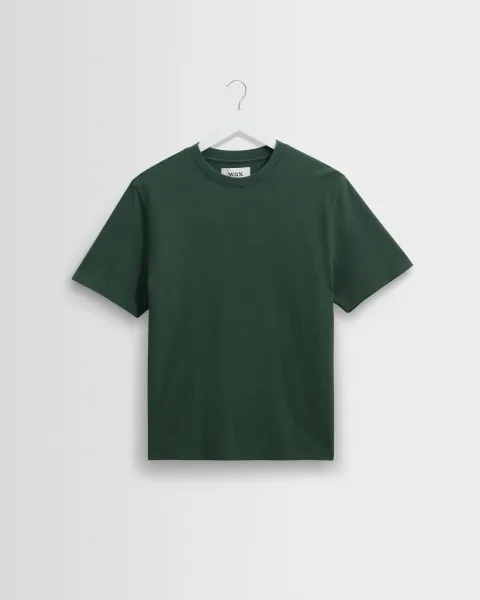 Dean - Dark Green Textured Organic Cotton t-Shirt