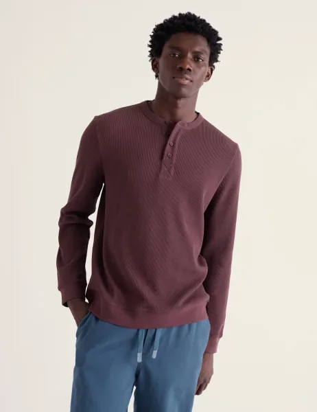 Seasalt Cornwall Pure Cotton Textured Crew Neck Top Dark Brown