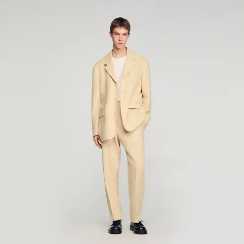 Oversized linen suit jacket