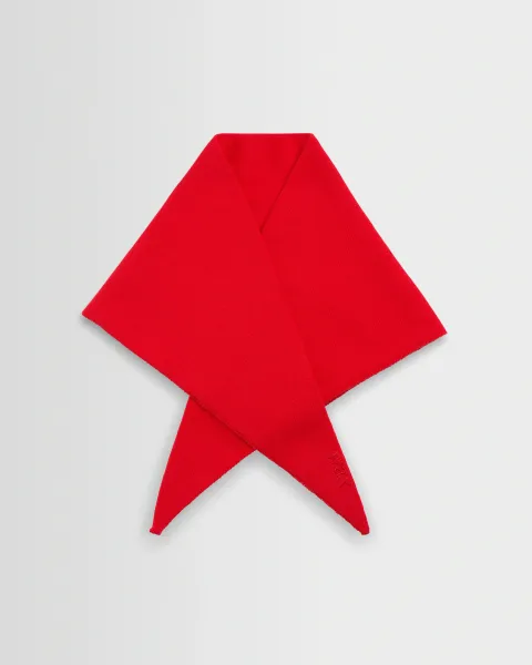 Wax London Arnold - Red Knitted Rib Scarf