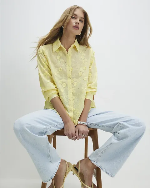 River Island 3D Floral Embellished Shirt