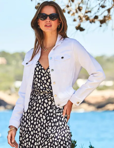 SOSANDAR Denim Jacket White