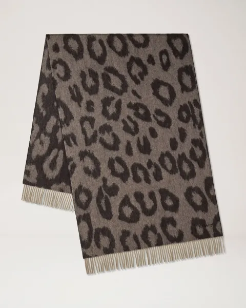 Leopard Merino Wool Scarf