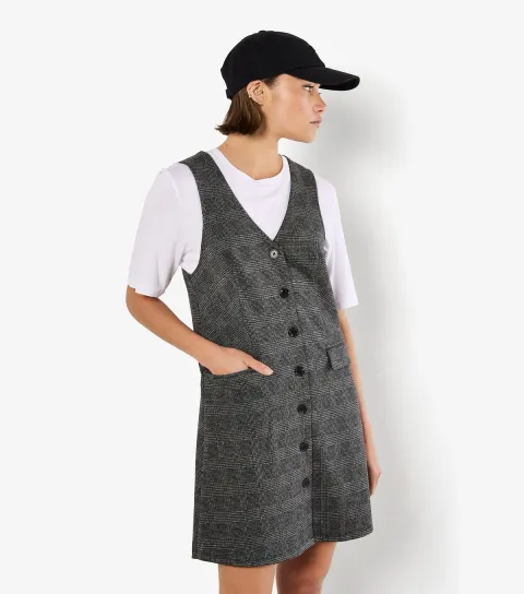 Women's Grey Prince of Wales Check Mini Dress