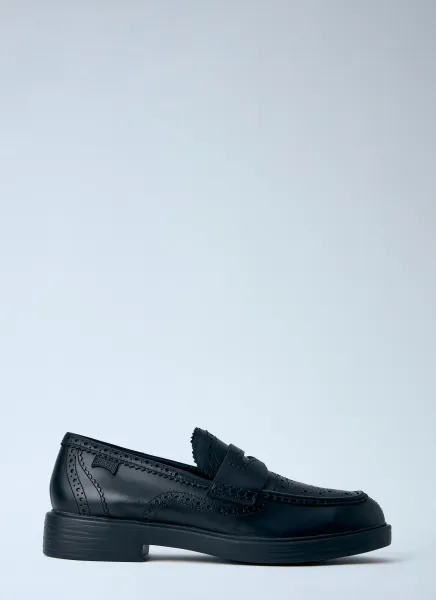 Leather Brogue Loafers