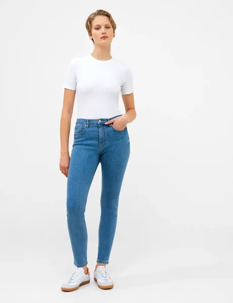 High Waisted Skinny Jeans Blue