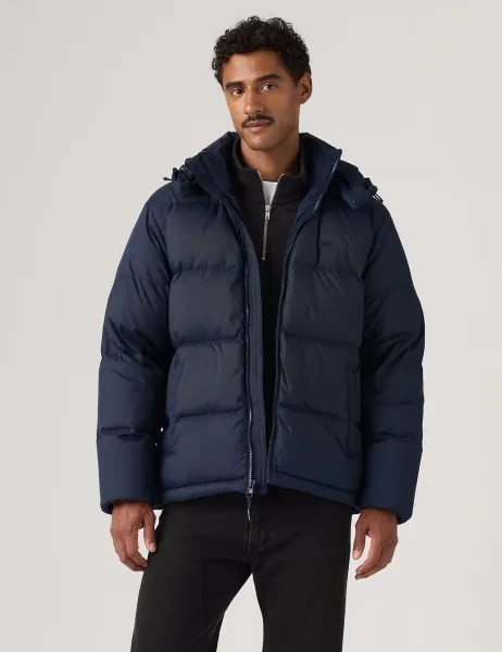 Levi's Levi's Regular Fit Padded Hooded Puffer Jacket Navy