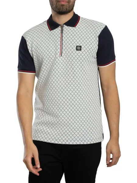 Trojan Ottoman Jacquard Panel Polo Shirt