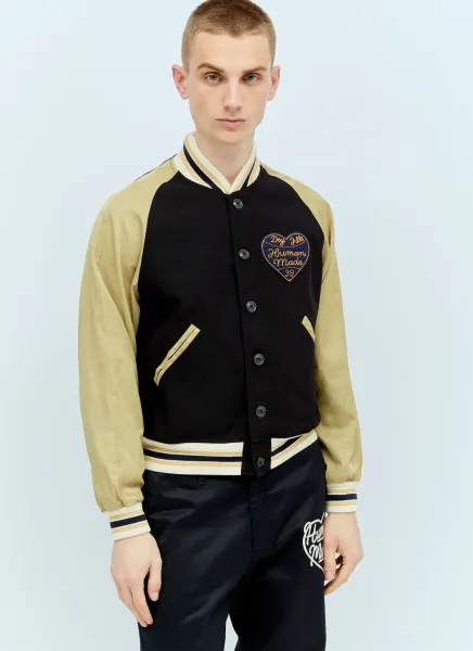 Logo Patch Baseball Jacket