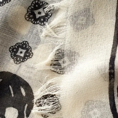 Silk Skull Paisley Scarf