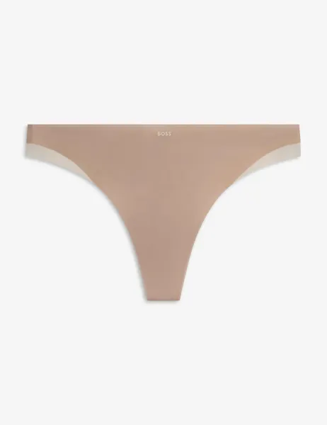 Boss High Rise Microfibre Thong Beige