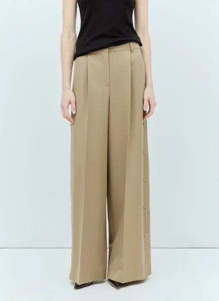 Wool And Mohair Wide-Leg Pants
