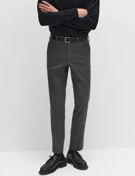 Marks & Spencer Slim Fit Smart Stretch Trousers Charcoal
