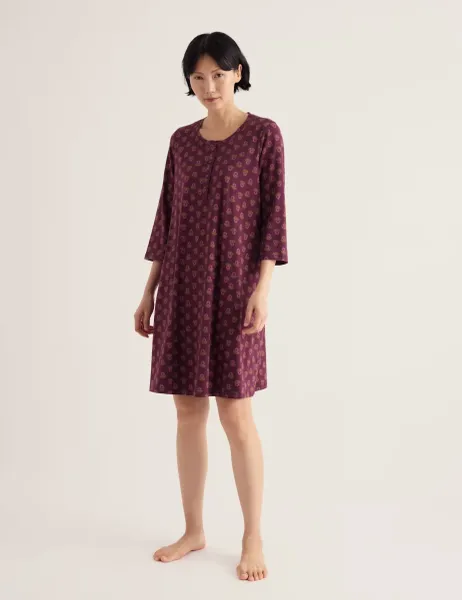 Seasalt Cornwall Cotton Rich Printed Nightdress Purple Mix