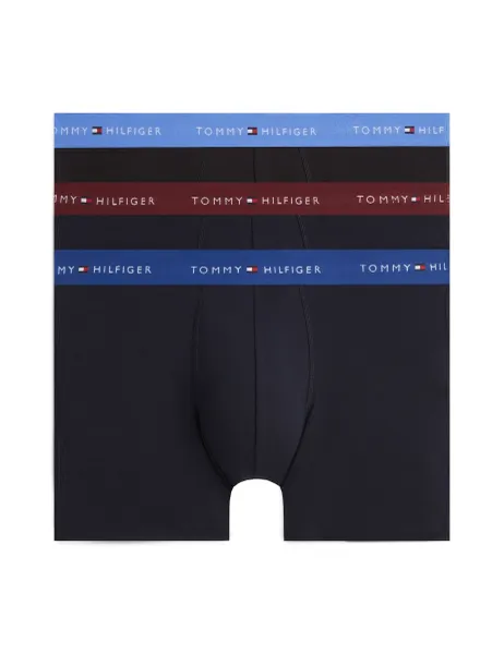 Tommy Hilfiger 3 Pack Signature Essentials Cotton Rich Boxer Briefs Blue Mix