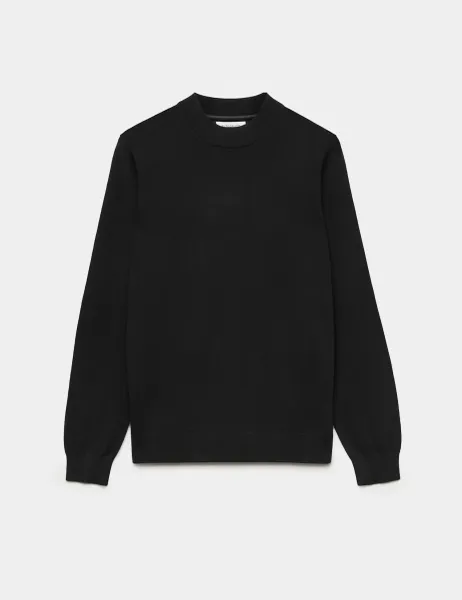 Autograph Pure Extra Fine Merino Wool Performance Jumper Black