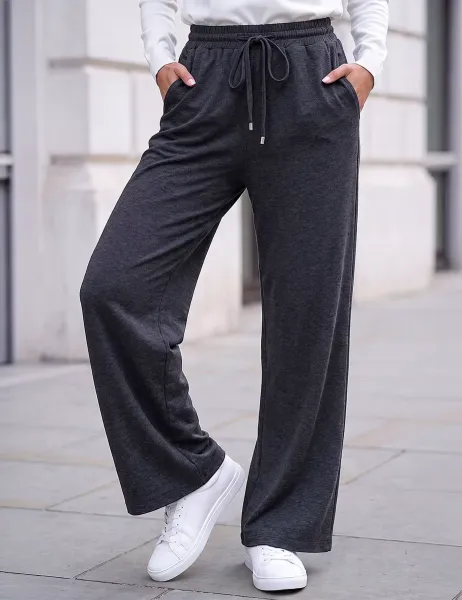 Roman Petite Ponte Drawstring Trousers Dark Grey