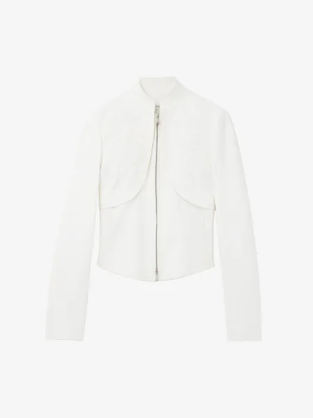 Floral Embroidery Leather Jacket