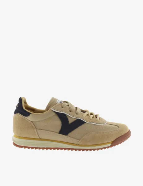 Victoria Saturno Lace Up Trainers Beige