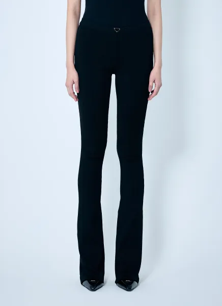Ribbed Knit Jersey Pants