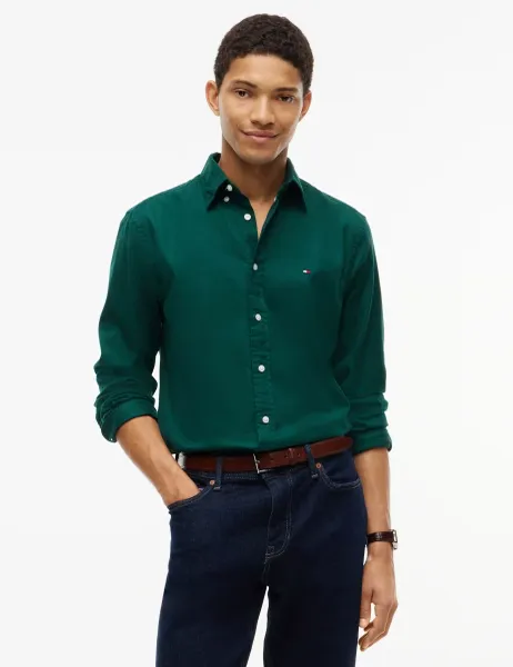 Tommy Hilfiger Cotton Rich Flannel Shirt Green