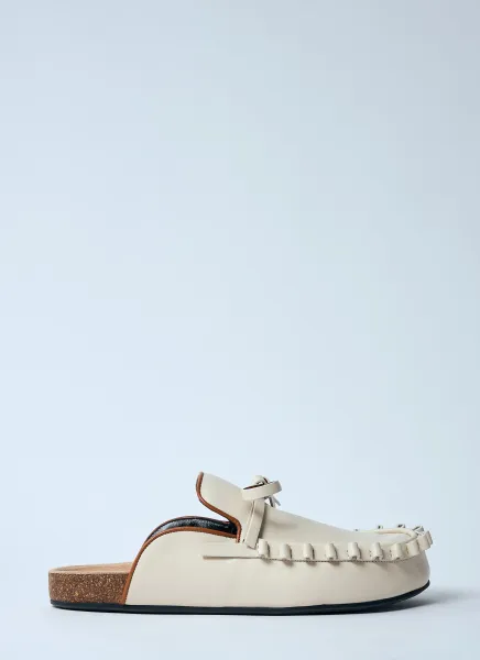 Leather Ruffle Mules