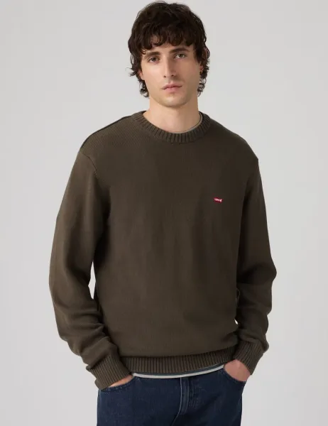 Levi's Levi's Pure Cotton Crew Neck Jumper Dark Brown