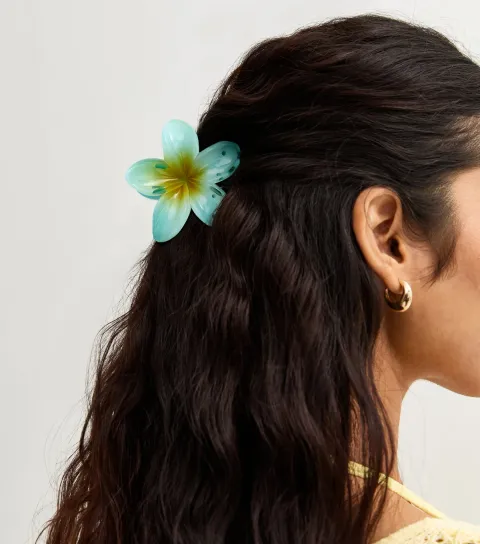 New Look Blue Tropical Flower Hair Clip
