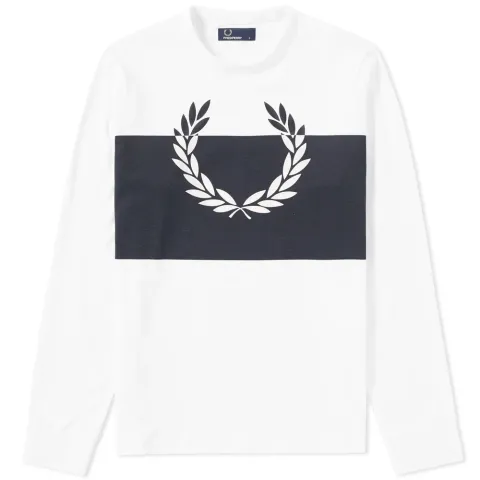 Fred Perry Long Sleeve Blocked Laurel Wreath Tee