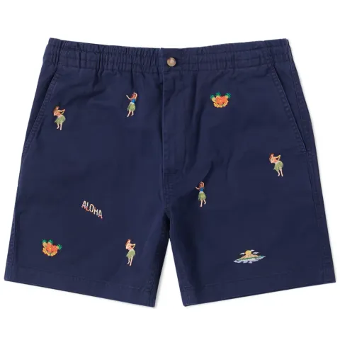 Hula Girl Embroidered Short