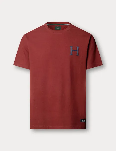 Hackett Pure Cotton Back Logo Graphic T-Shirt Dark Red