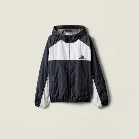 Technical poplin hoodie jacket