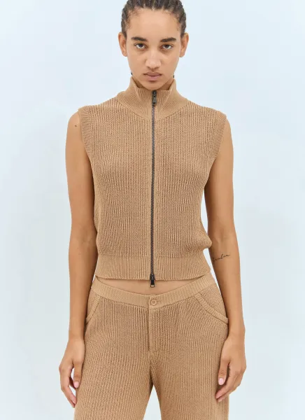 Aries Knit Zip-Up Vest