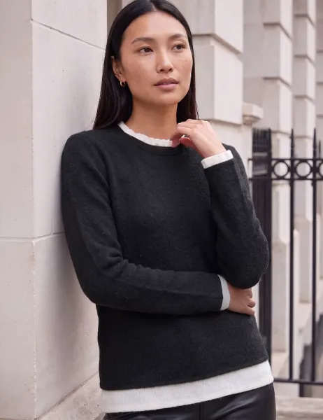 Frill Detail Top Black