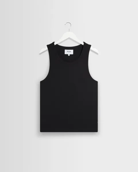 Montague - Black Ribbed Organic Cotton Vest