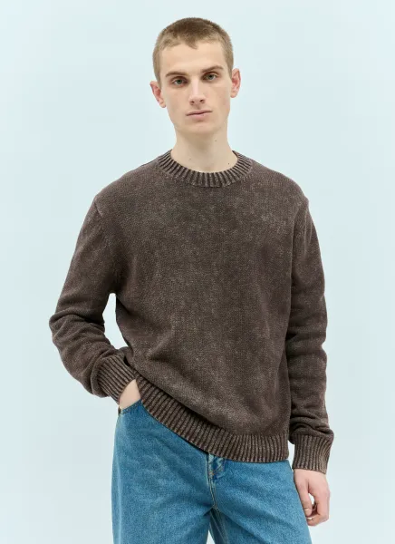 Acid-Washed Knit Sweater