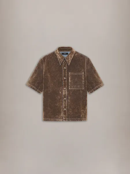 VELVET CAMP SHIRT - TAN