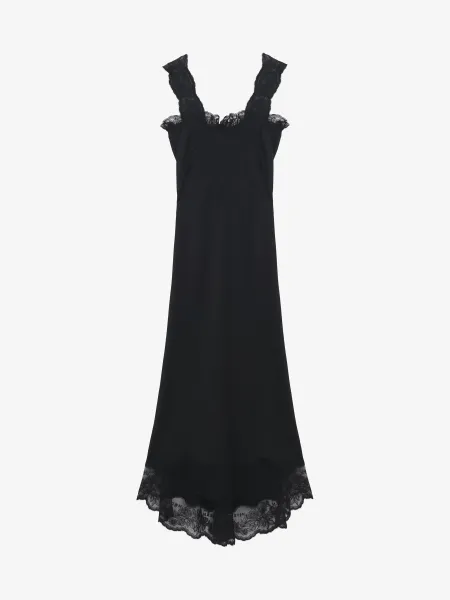 Lace Trim Midi Dress