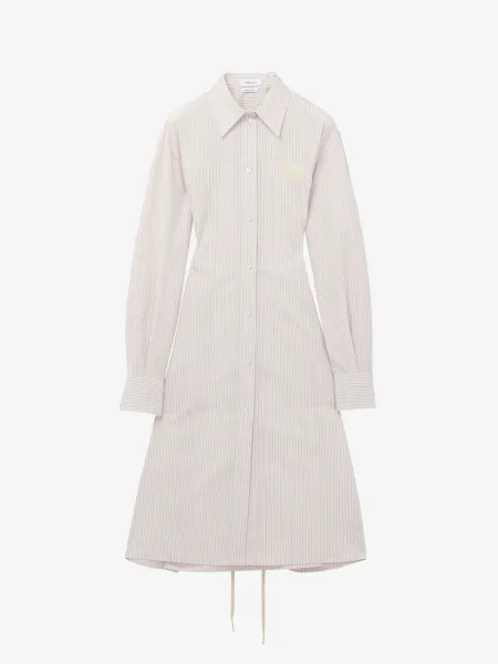 Pinstriped Shirt Dress