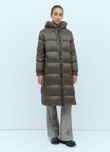 Long Quilted Parka Coat
