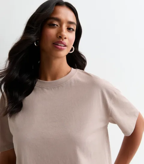 Women's Petite Stone Cotton Boxy T-Shirt