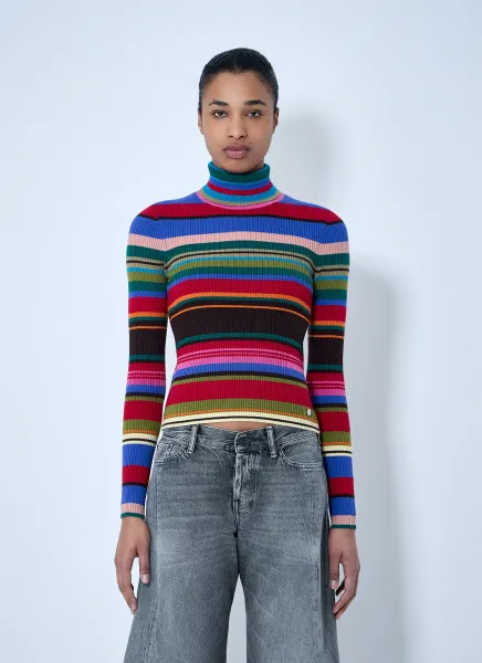 Striped Wool Turtleneck