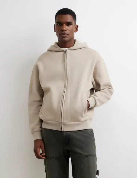 River Island Cotton Rich Zip Up Hoodie