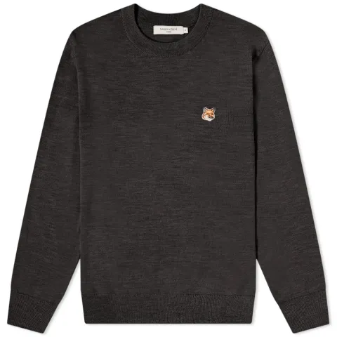 Maison Kitsuné Fox Head Patch Merino Crew Knit