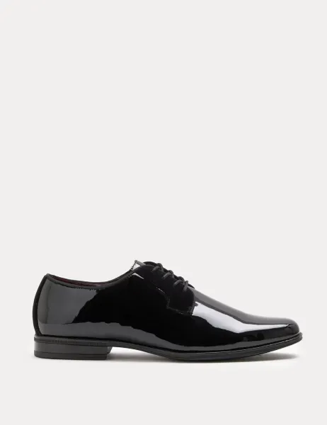 Marks & Spencer Patent Derby Shoes Black