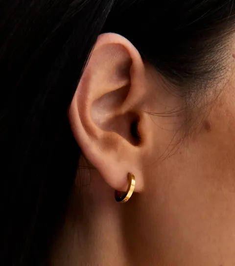 Gold Tone Waterproof Hoop Earrings