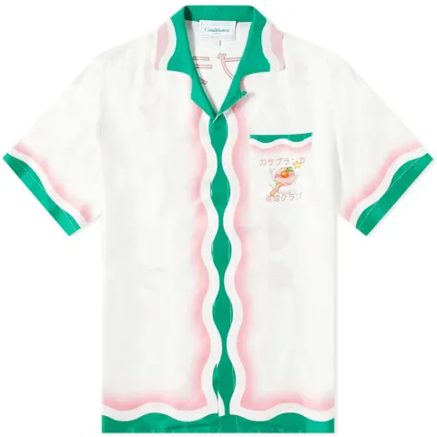 Knit Collar Silk Shirt