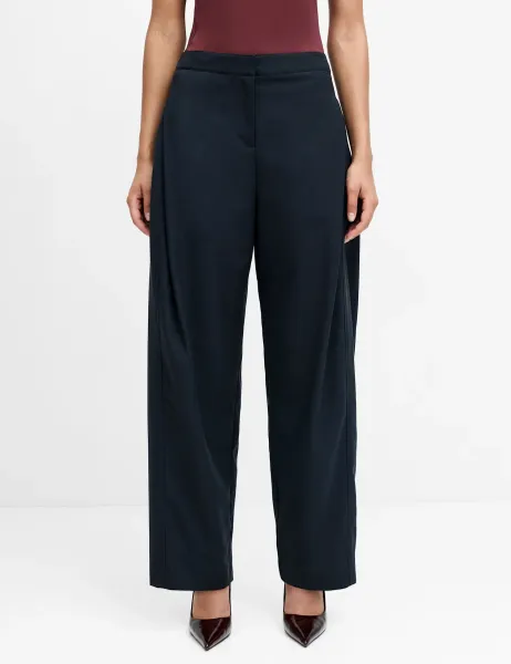 French Connection Pleat Front Wide Leg Trousers Dark Grey